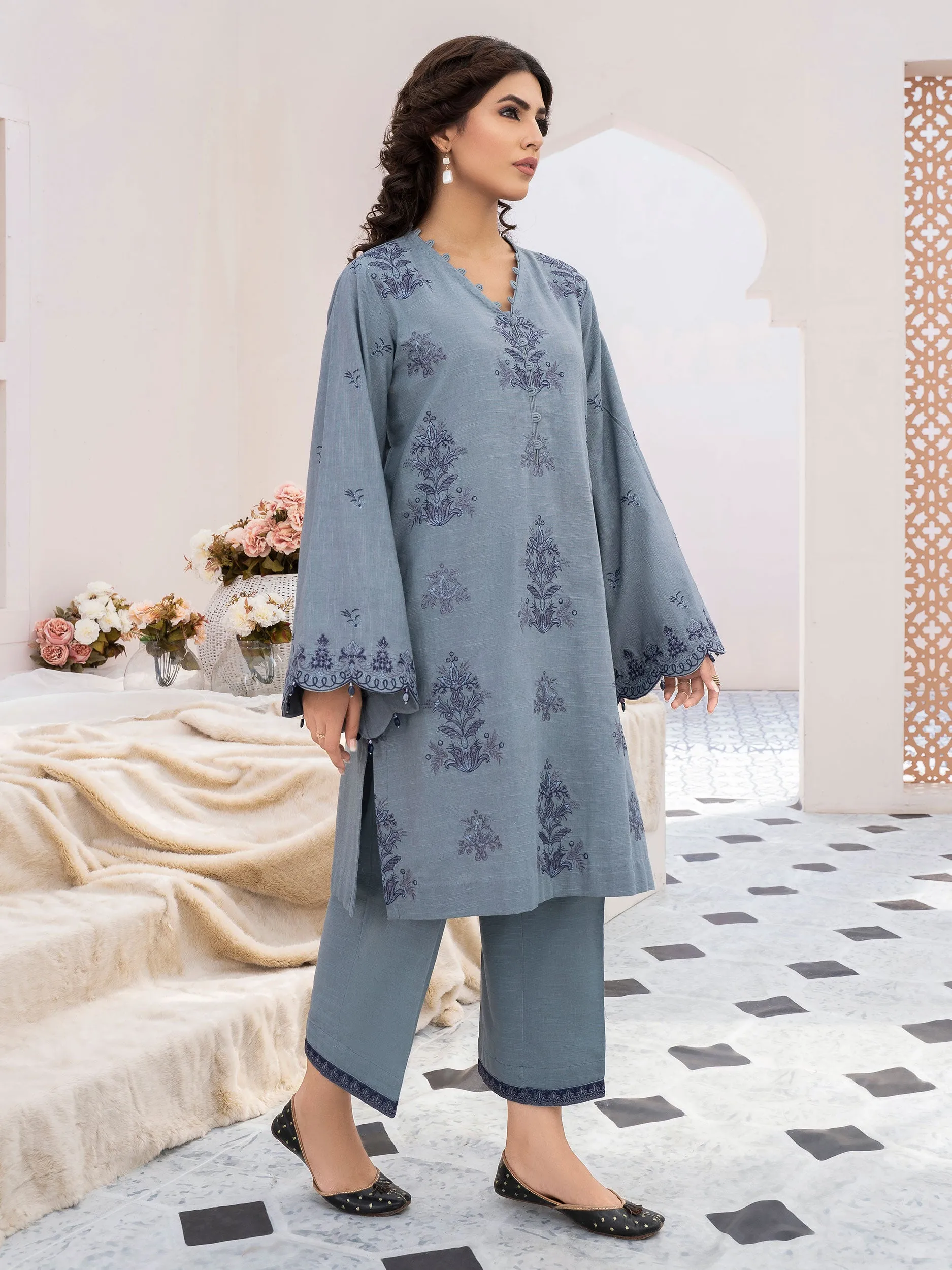 2 Piece Embroidered Khaddar Suit