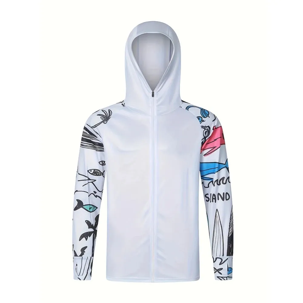 Anti-UV Fishing Hooded Zipper Jersey Ultimate Sun Protection Anti-UV UPF 50 