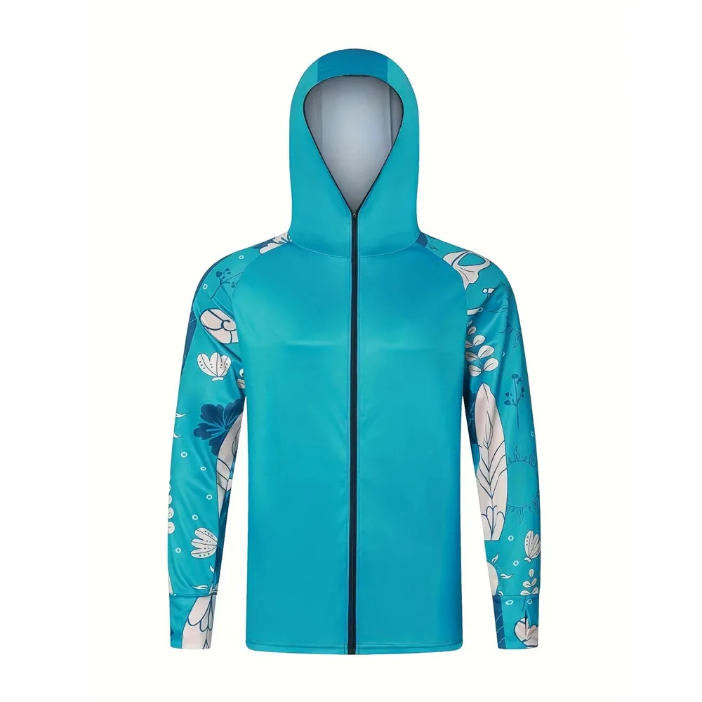 Anti-UV Fishing Hooded Zipper Jersey Ultimate Sun Protection Anti-UV UPF 50 