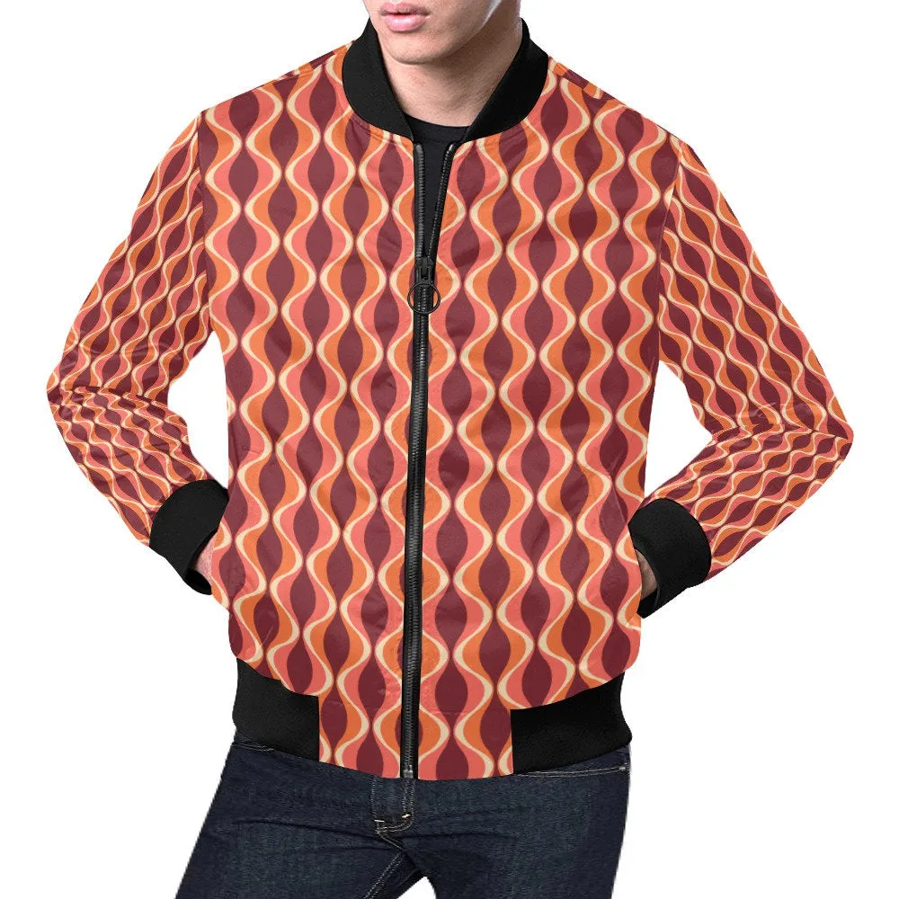 Bomber Jacket Men, 70s Bomber Jacket Men, 70s style Bomber Jacket, Retro Bomber Jacket Men, Retro Jacket Men,Geometric Bomber Jacket