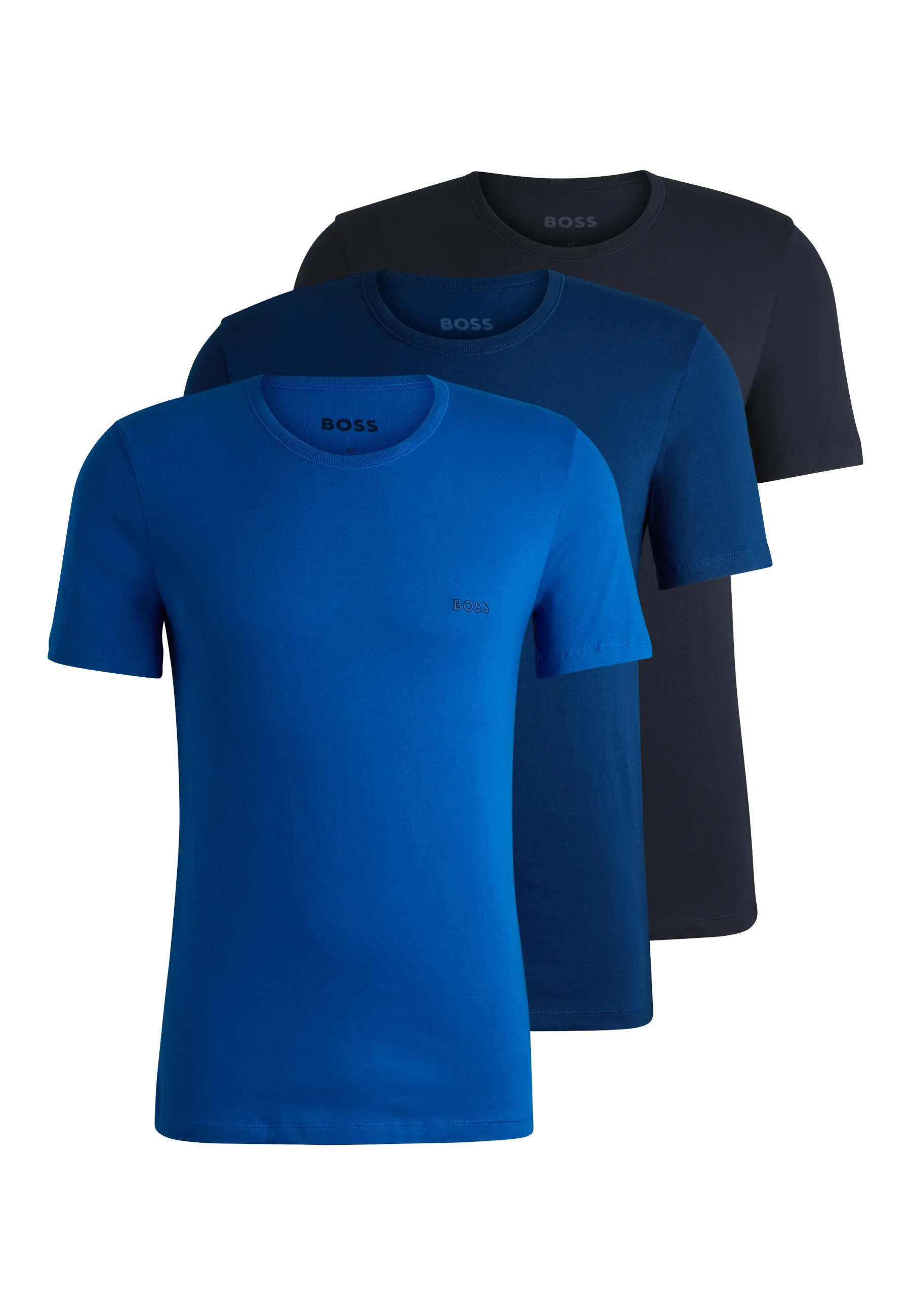 BOSS Men's Classic 3 Pack T-Shirts - Blue Mix