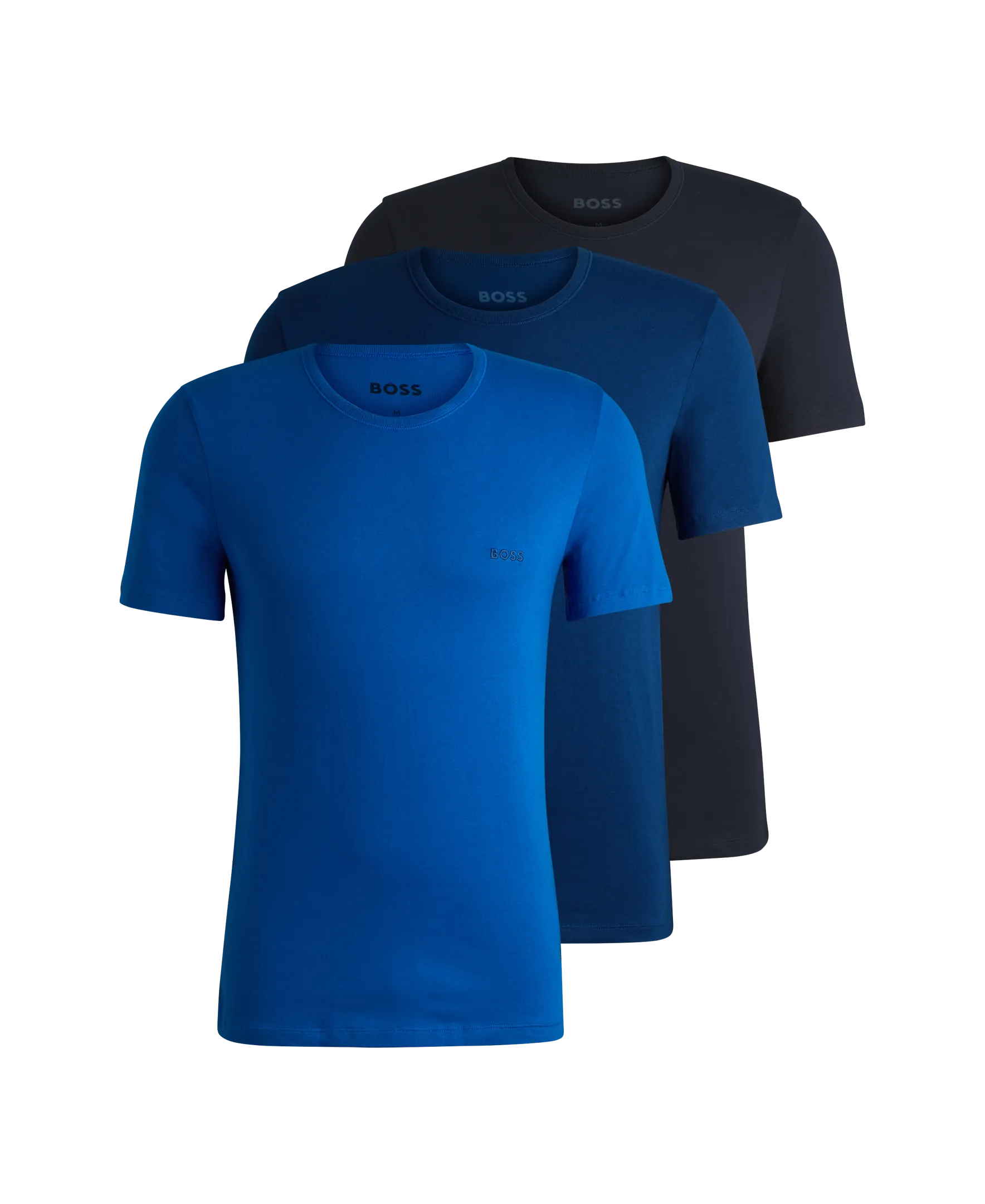 BOSS Men's Classic 3 Pack T-Shirts - Blue Mix