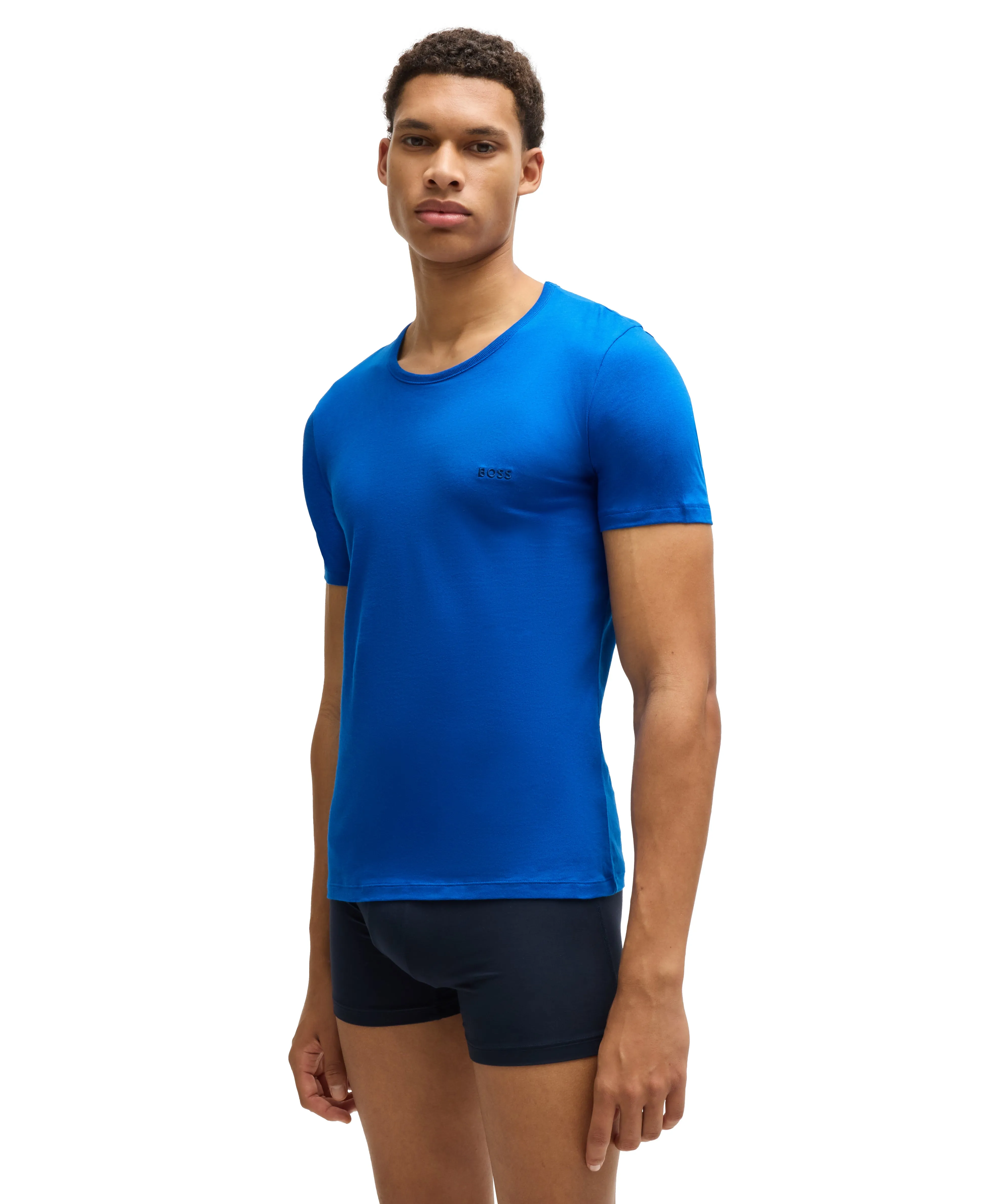 BOSS Men's Classic 3 Pack T-Shirts - Blue Mix