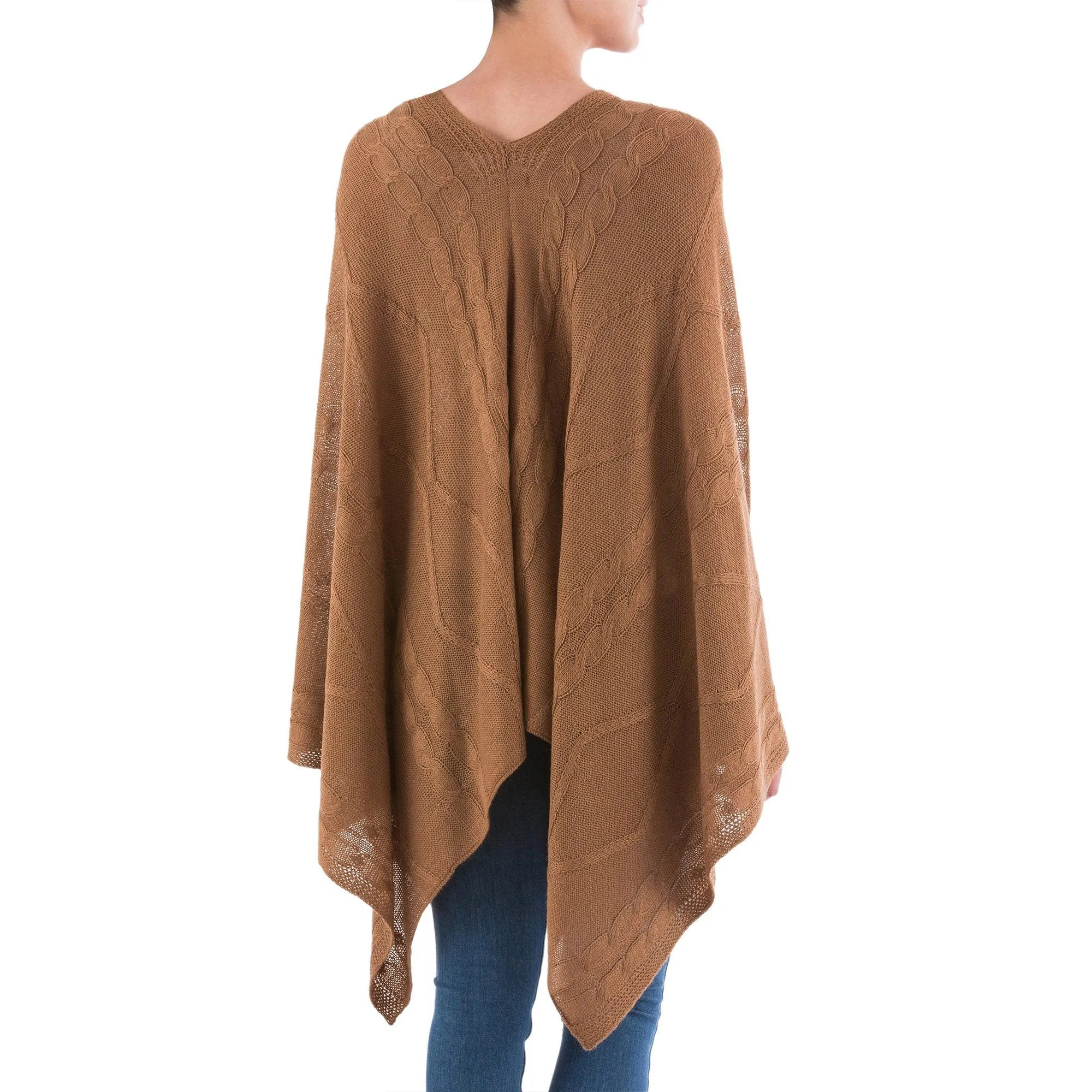 Brown Lightweight Peruvian Poncho