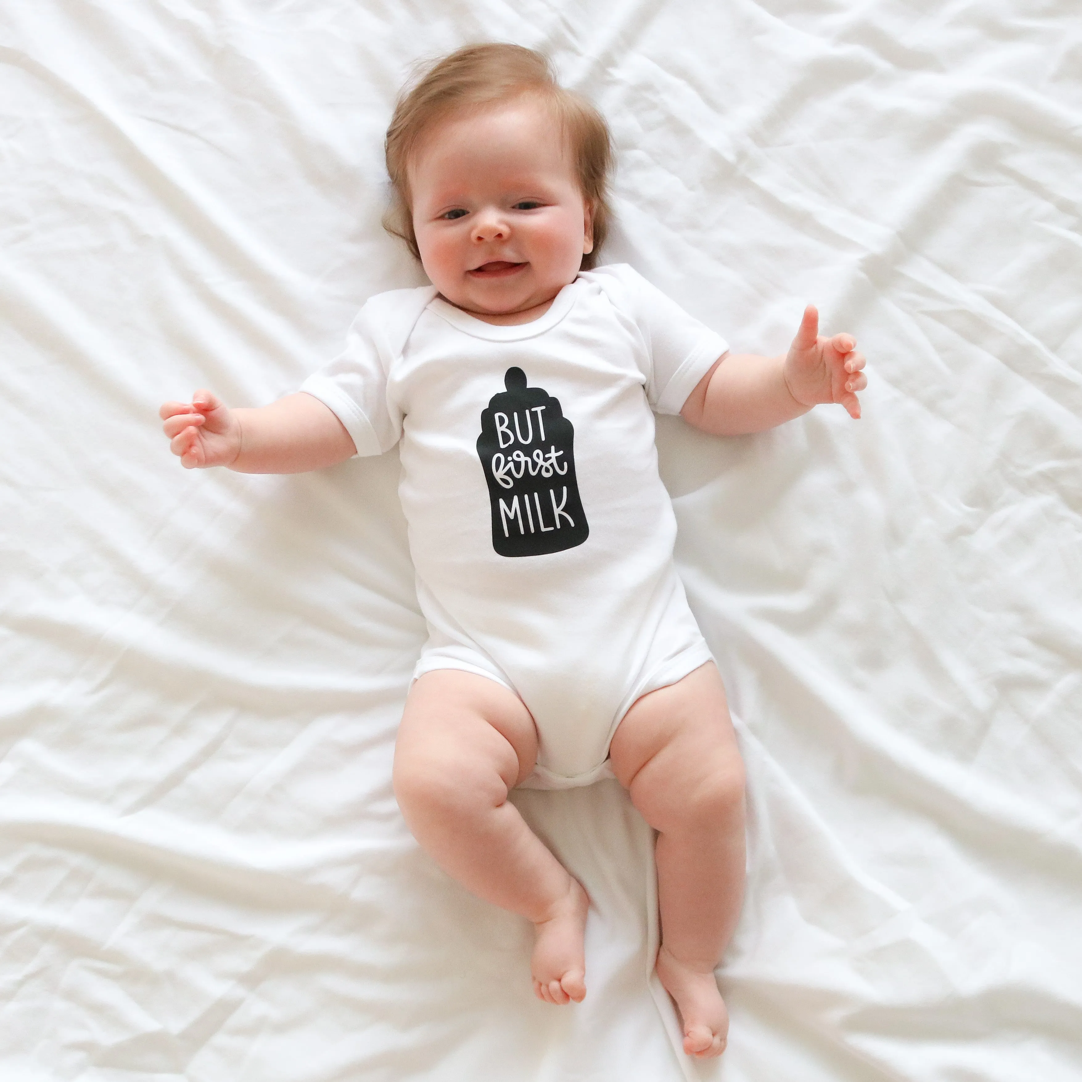 'But first, milk' Baby Vest