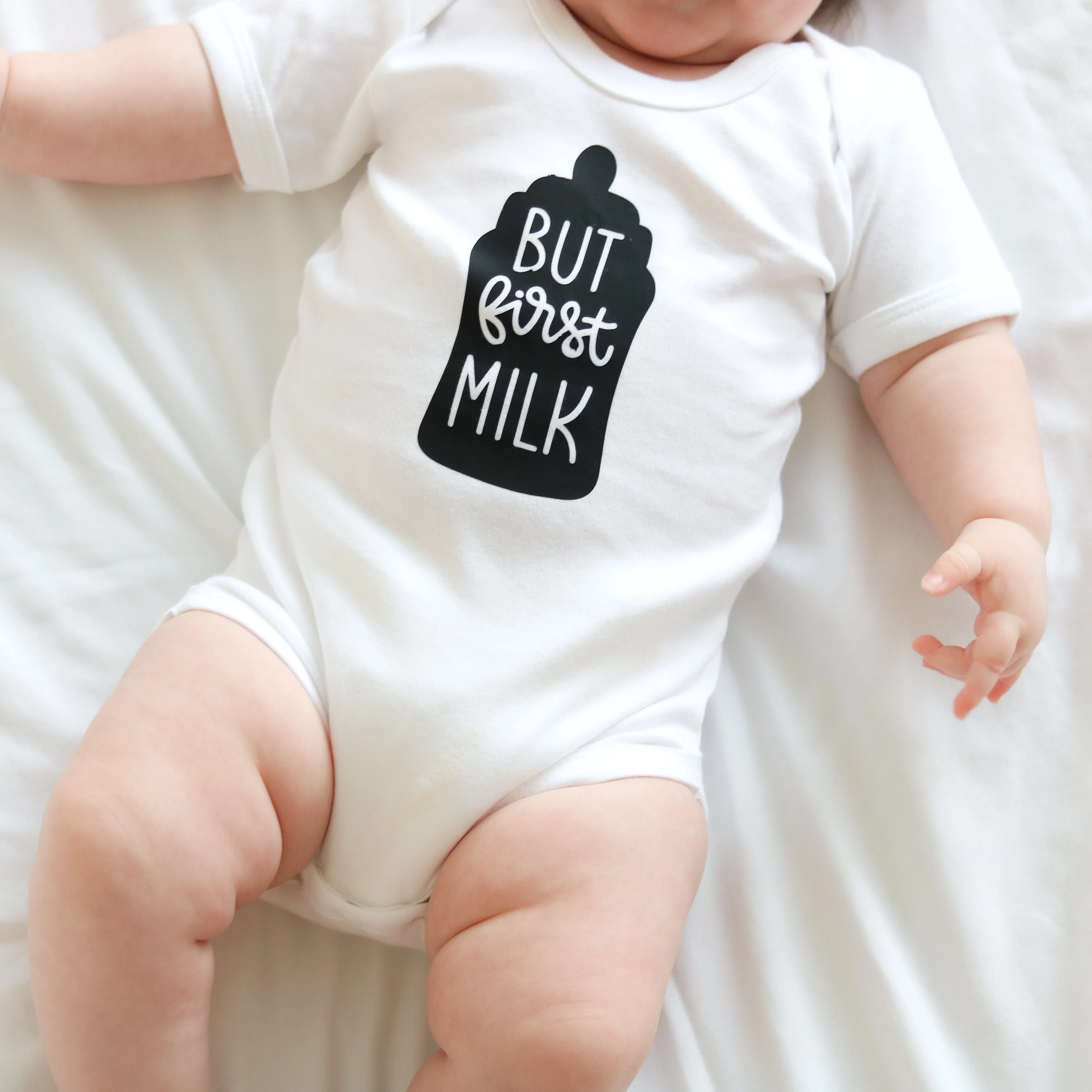 'But first, milk' Baby Vest