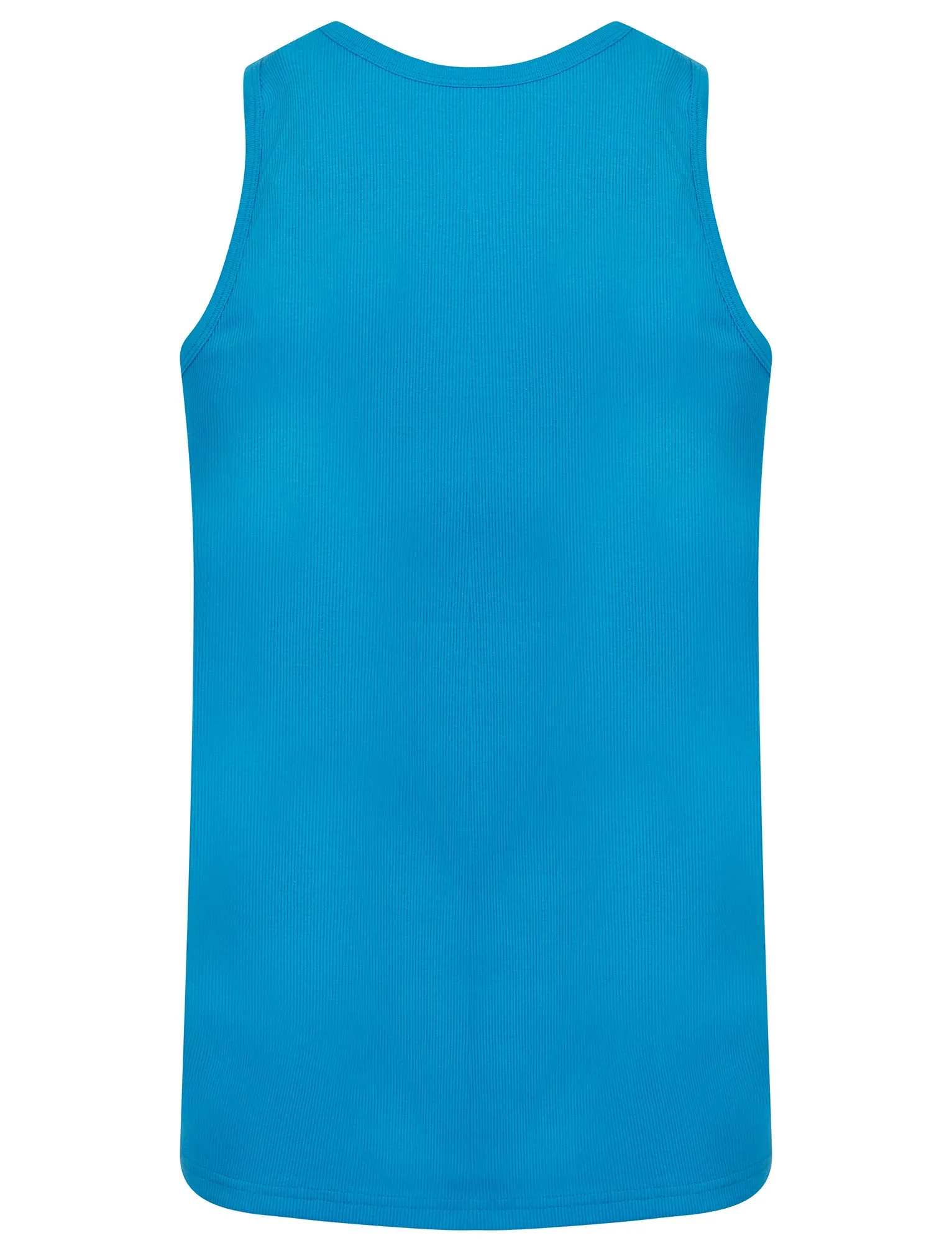 Calvin Cotton Ribbed Plain Vest Top in Blithe Blue - South Shore