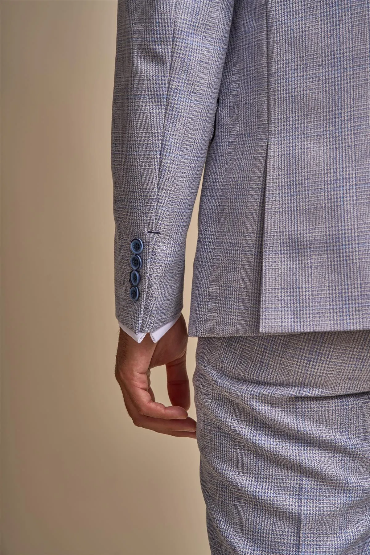 Caridi Sky Long Check Three Piece Suit