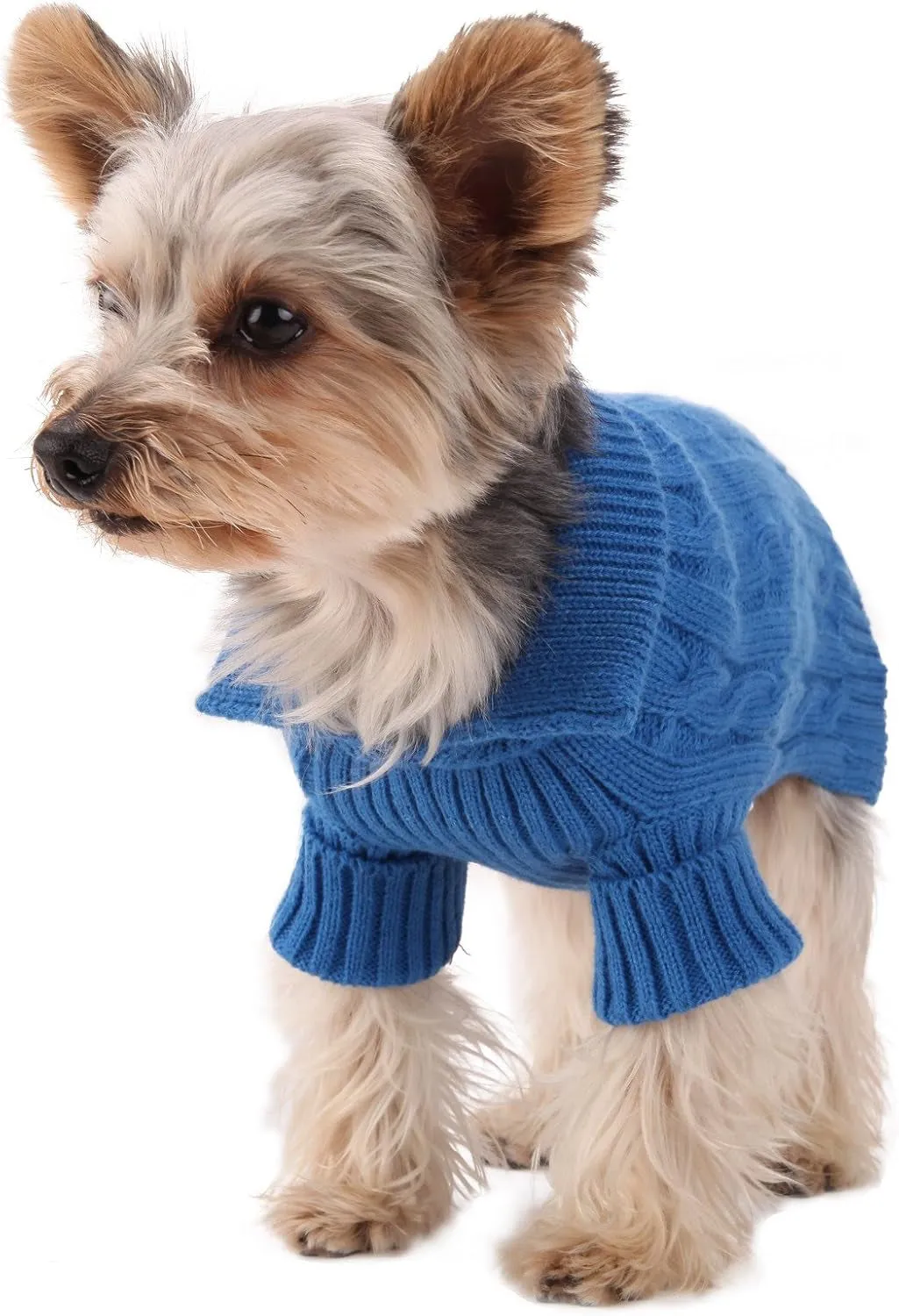 Cozy Blue Aran Dog Sweater - Meet Baxter's Blanket! 🐶💙