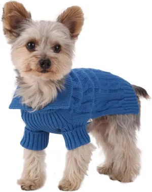 Cozy Blue Aran Dog Sweater - Meet Baxter's Blanket! 🐶💙