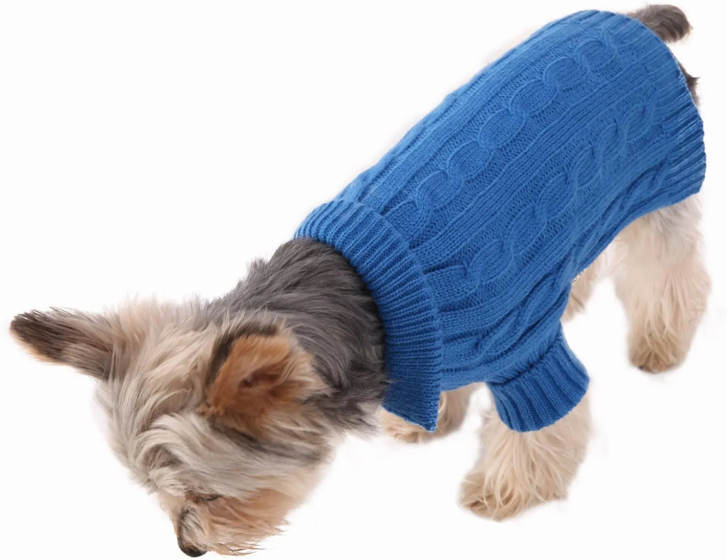 Cozy Blue Aran Dog Sweater - Meet Baxter's Blanket! 🐶💙