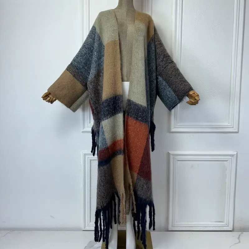 Cozy Mosaic Wool Kimono