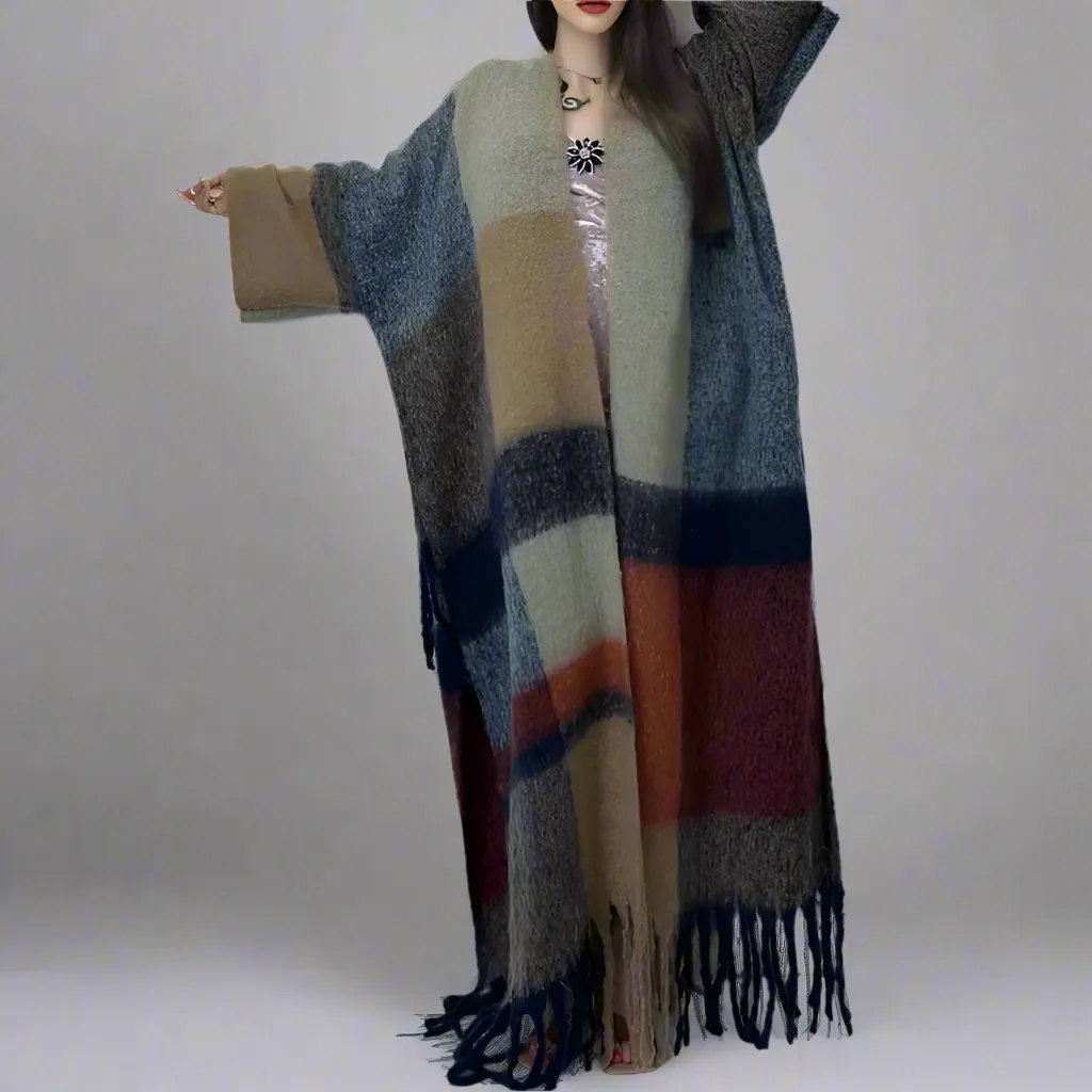 Cozy Mosaic Wool Kimono