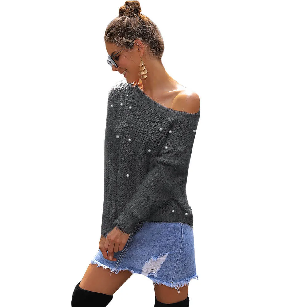 Cropped Fuzzy Loose Long Sleeve Women Sweater