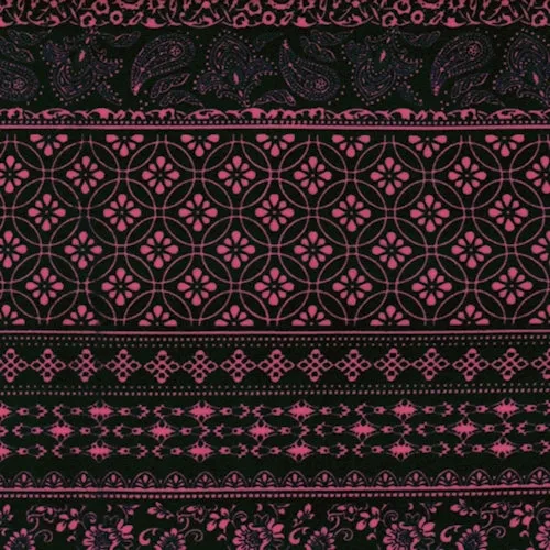 Dark Ink/Pink Deco Stripe Double Brushed Jersey Knit Fabric