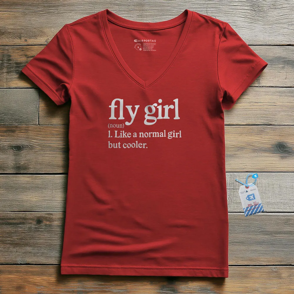 Fly Girl - Women's V-Neck T-Shirt