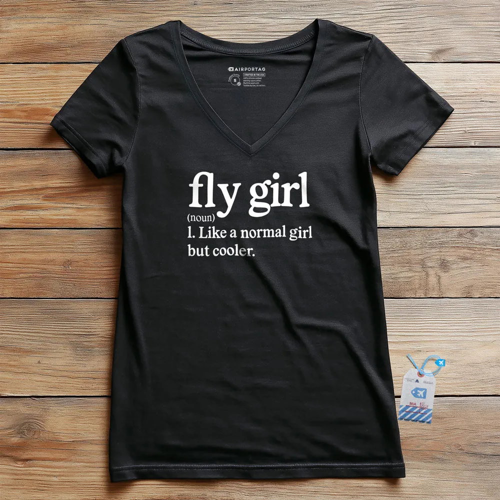 Fly Girl - Women's V-Neck T-Shirt