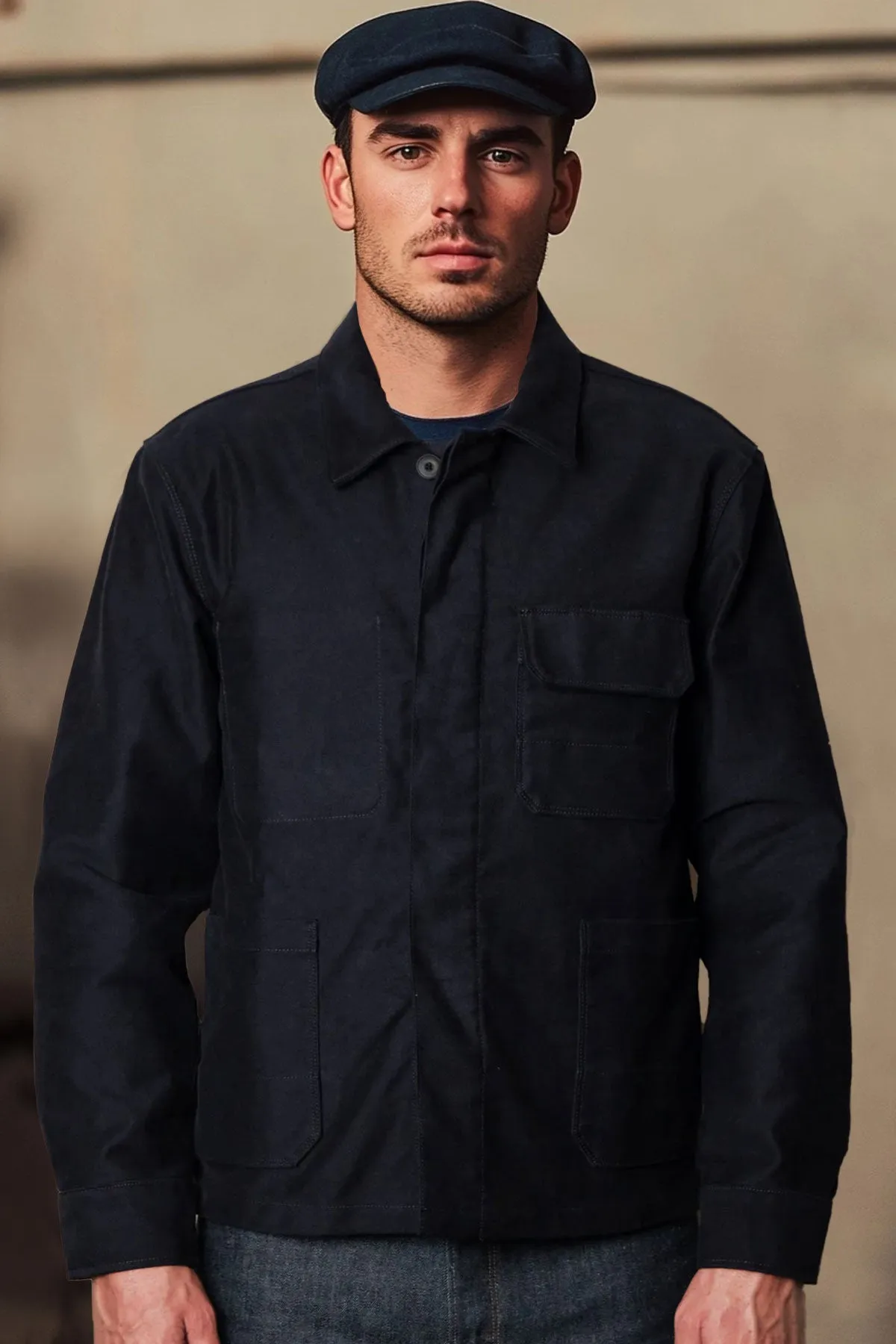 Freenote Cloth - CC-1 Moleskin Chore Coat in Navy