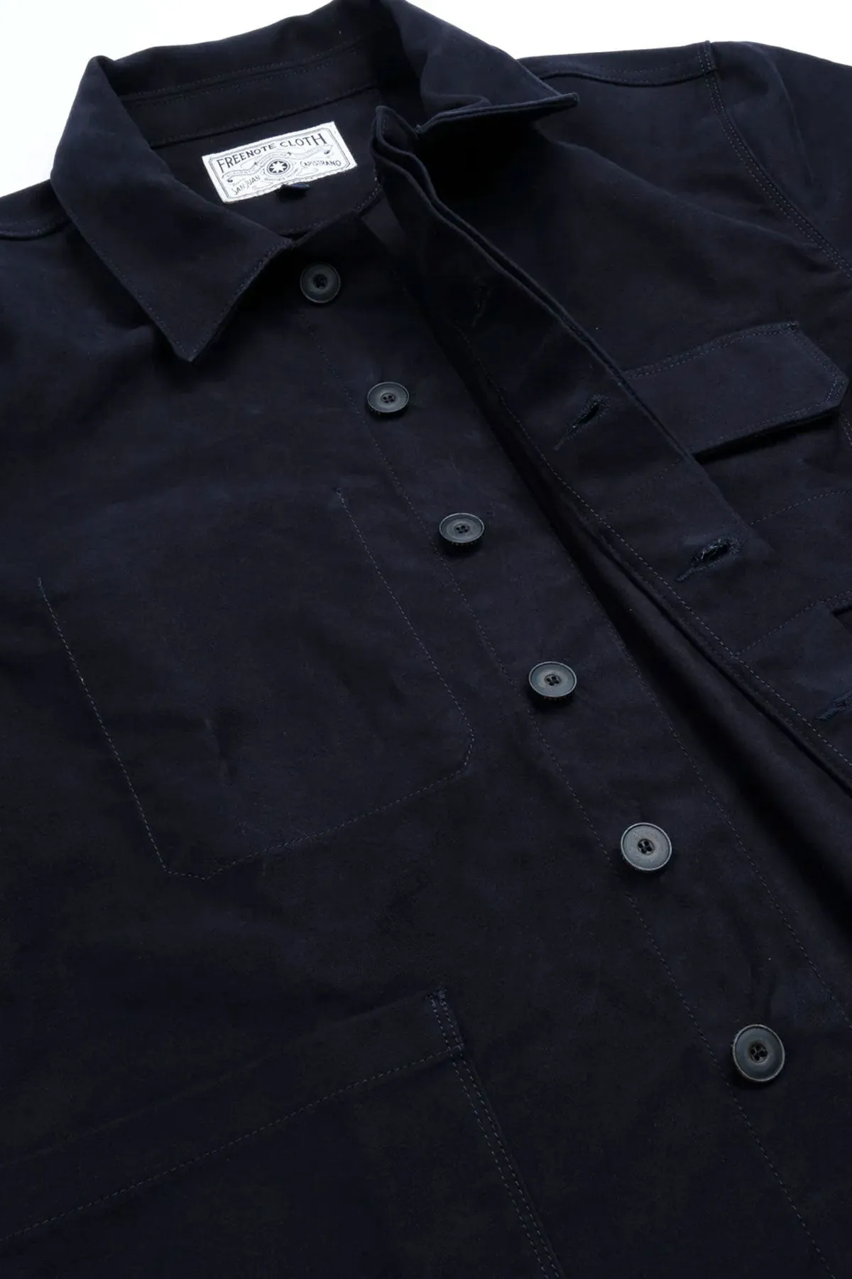 Freenote Cloth - CC-1 Moleskin Chore Coat in Navy