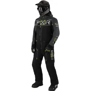 FXR Mens Maverick Lite Snowmobile Monosuit Black/Charcoal/HiVis