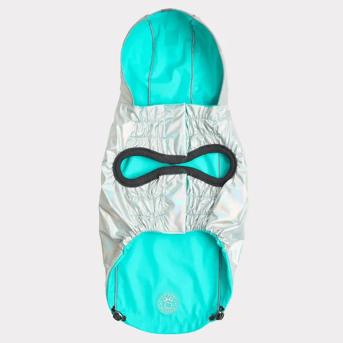 GF Pet Reversible Raincoat Neon Aqua For Dogs