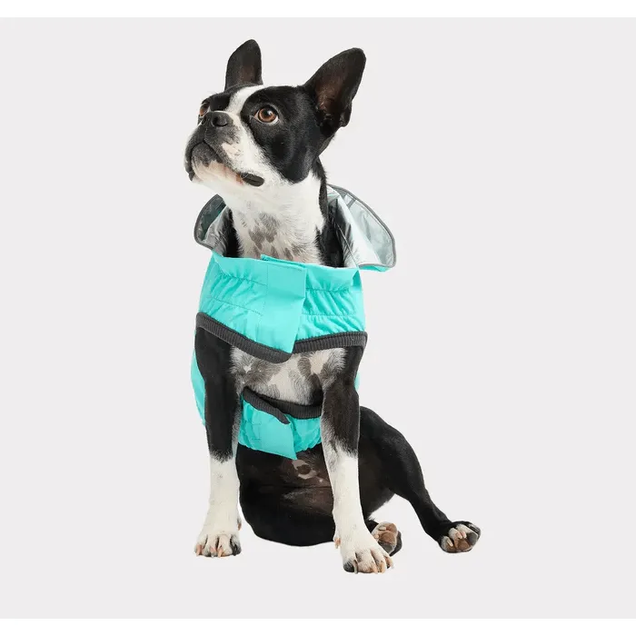 GF Pet Reversible Raincoat Neon Aqua For Dogs