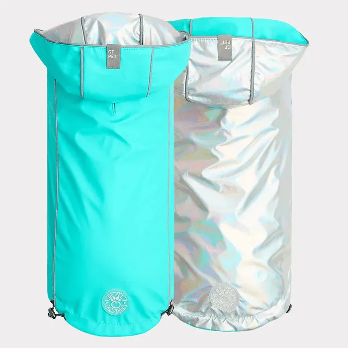 GF Pet Reversible Raincoat Neon Aqua For Dogs