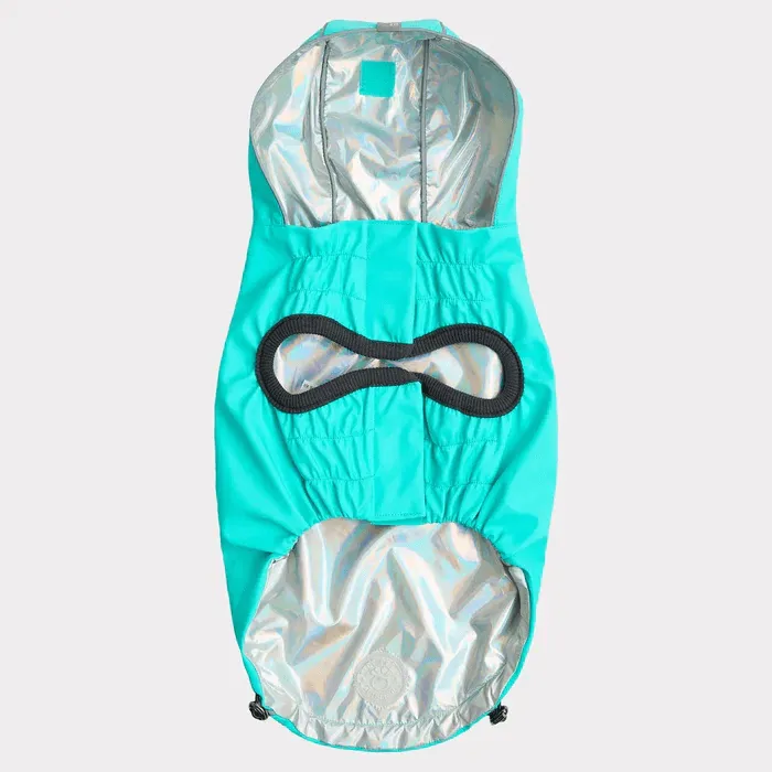 GF Pet Reversible Raincoat Neon Aqua For Dogs