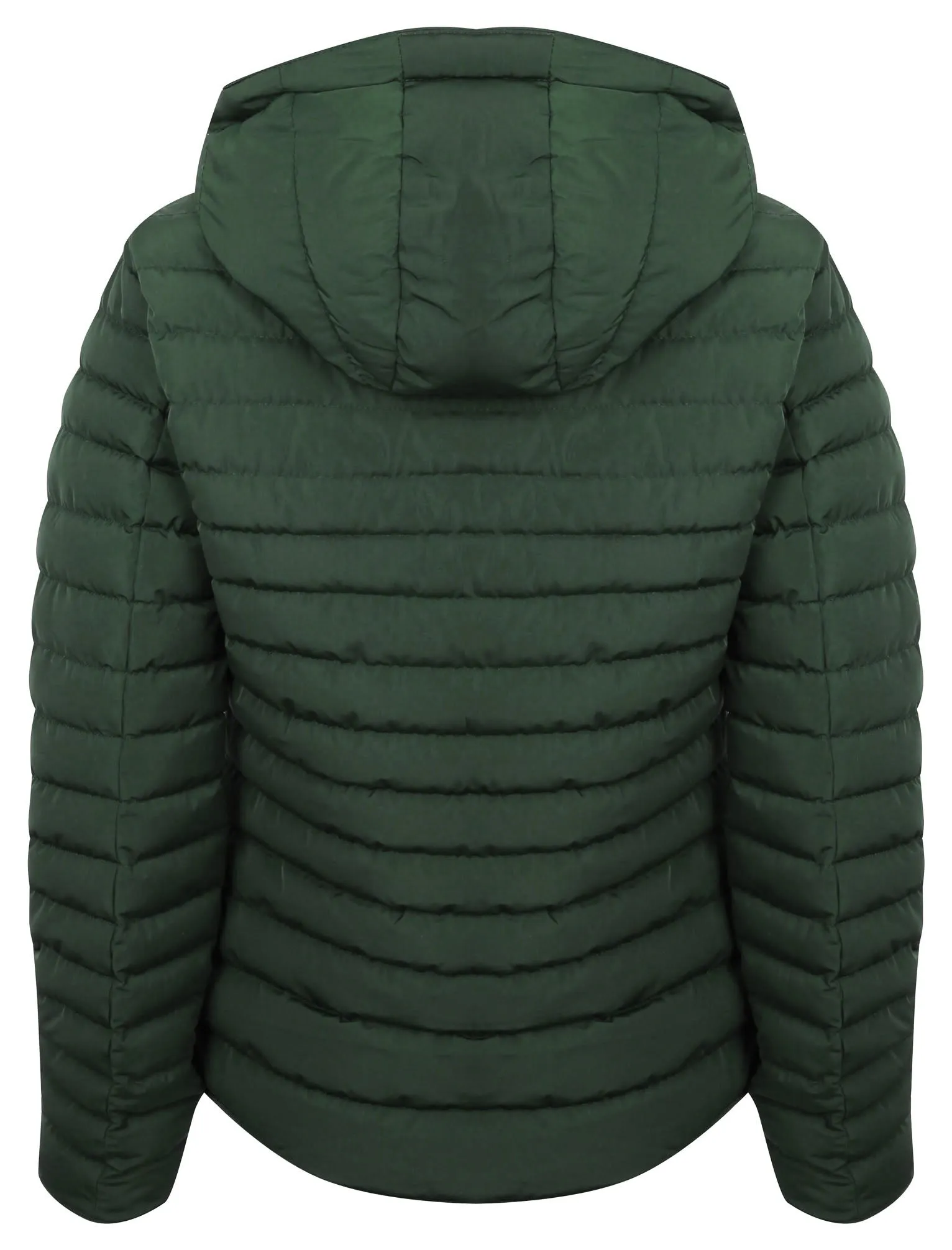 Ginger 2 Quilted Hooded Puffer Jacket in Dark Green - Tokyo Laundry