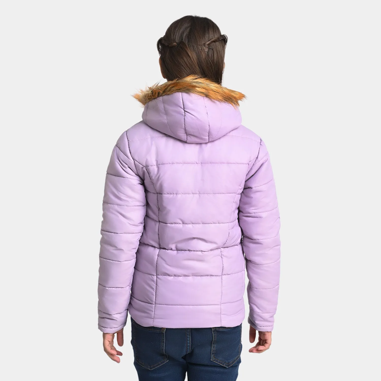 Girls Taffeta Quilted Jacket Violet Tulip