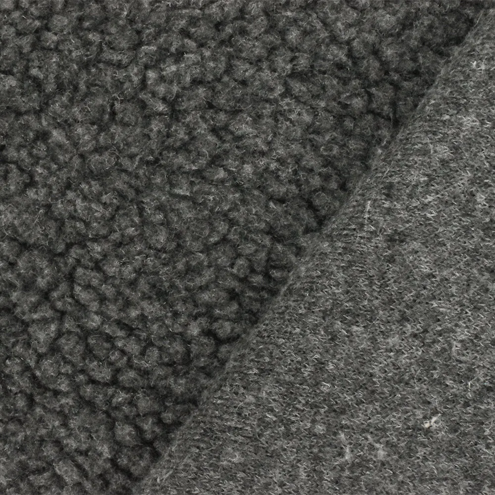 Gray Famous Designer Poly Sherpa Faux Fur Fleece Knit Fabric