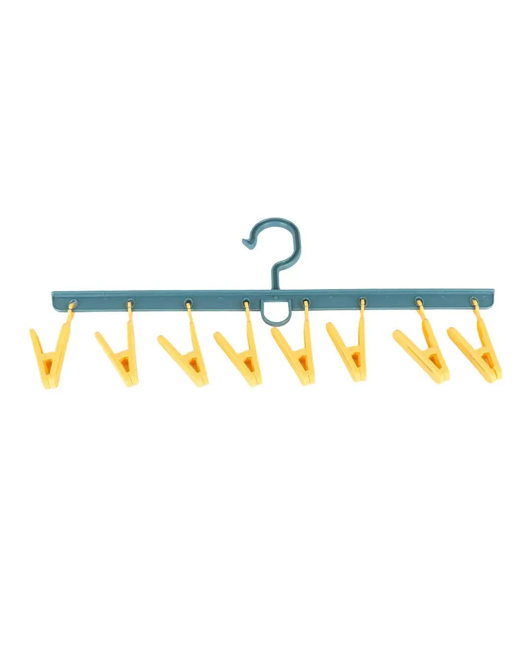 Hanger Bar with 8 Pegs, Yellow, Plastic