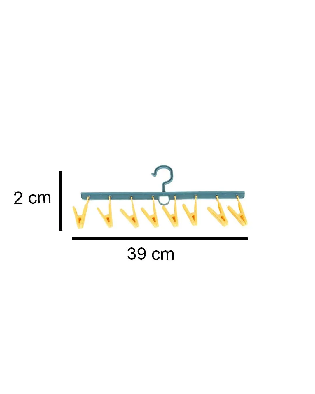 Hanger Bar with 8 Pegs, Yellow, Plastic