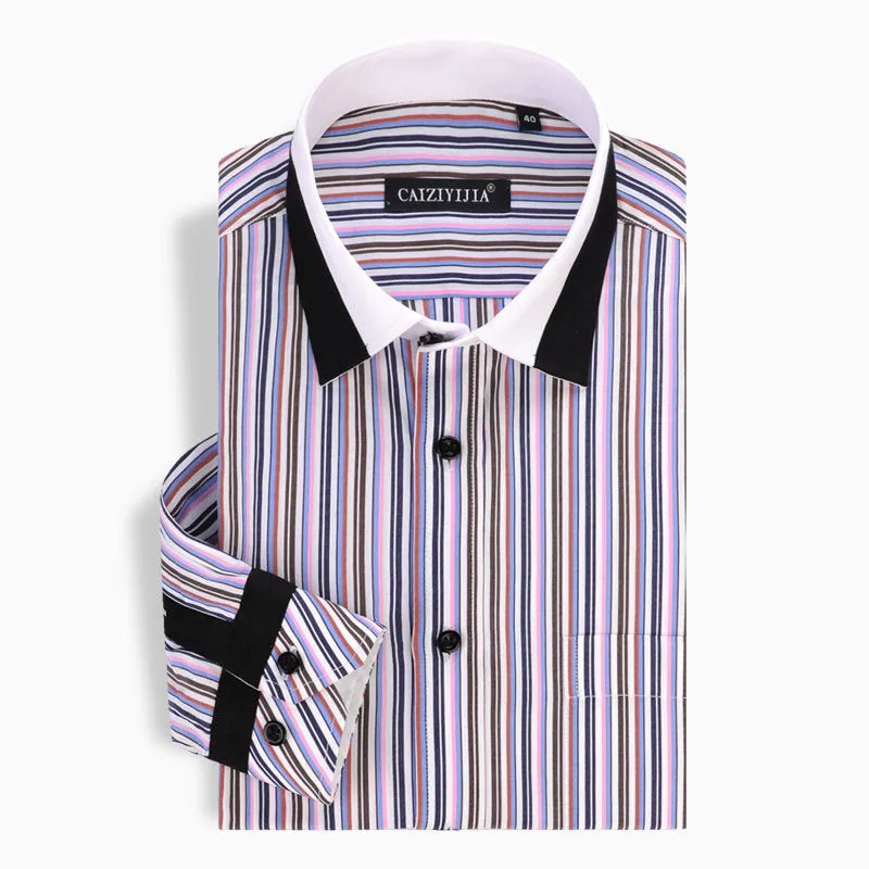 High Quality Stripe Cotton Long Sleeve Shirt #CZ8XX