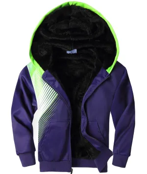 Kid's Printed Full Zipper Fleece Hoodie-ZPK006164