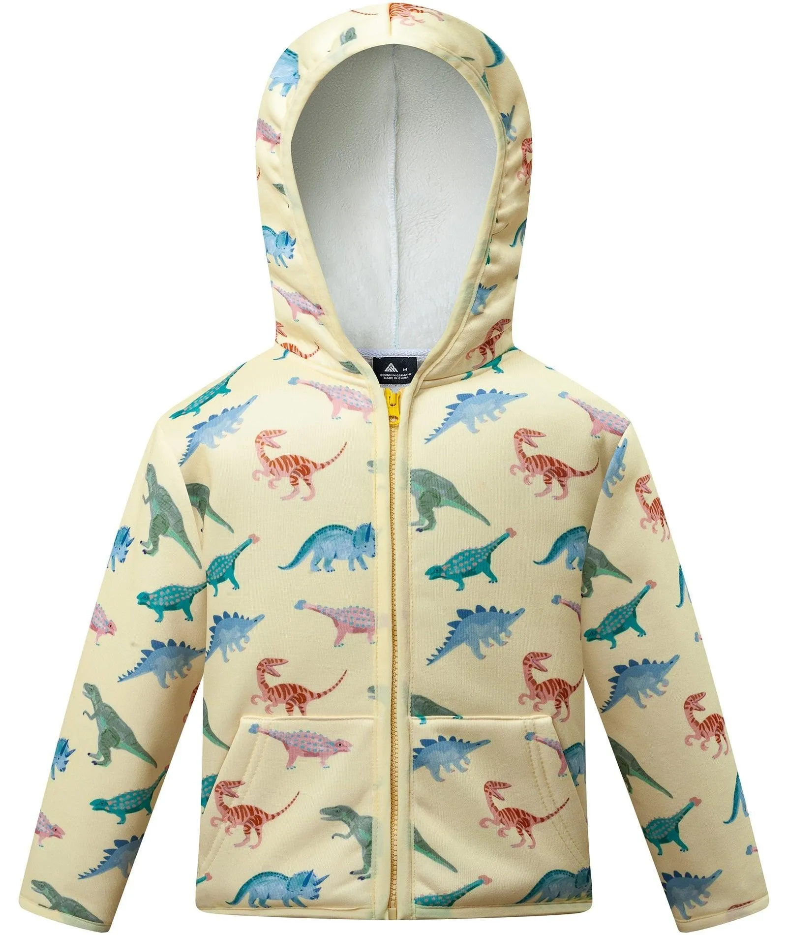 Kid's Zip Up Dinosaur Print Fleece Hoodie-ZPK006175