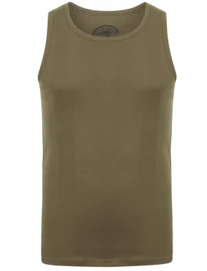 Mace Cotton Ribbed Vest Top In Amazon Khaki - South Shore