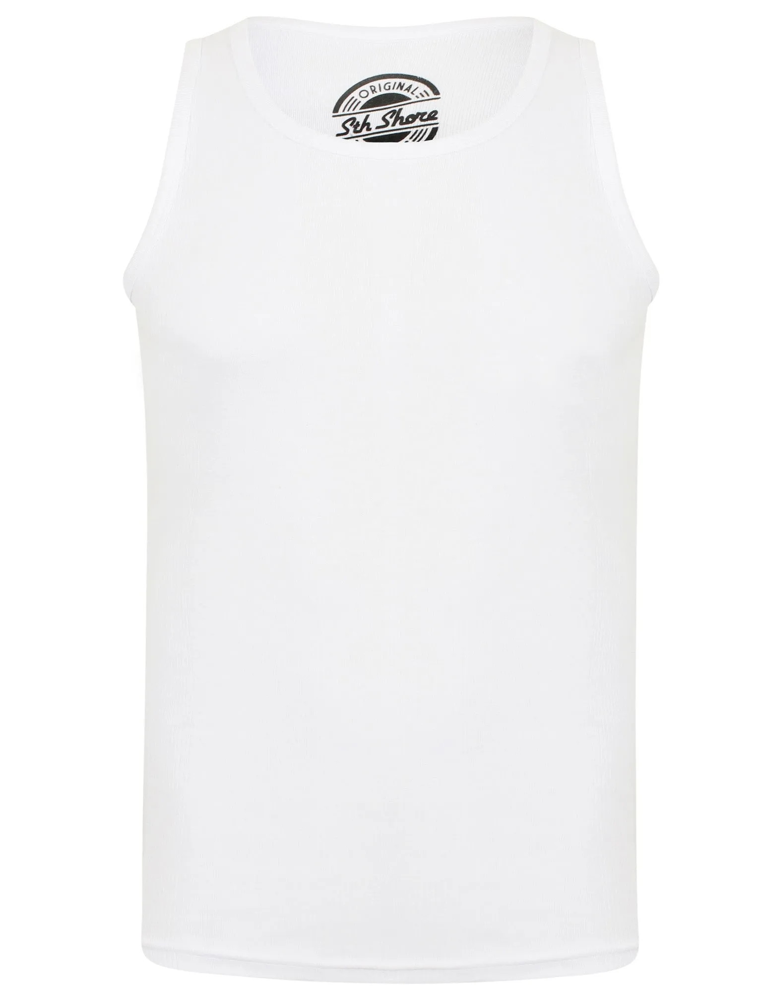 Mace Cotton Ribbed Vest Top In White - South Shore