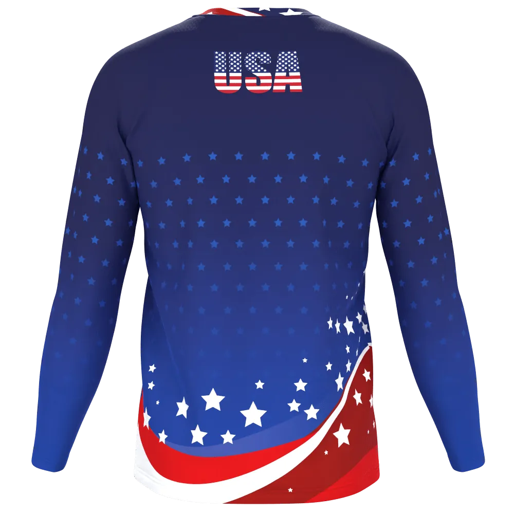 Men's American Stars and Stripes USA Icon Long Sleeve Running Shirt