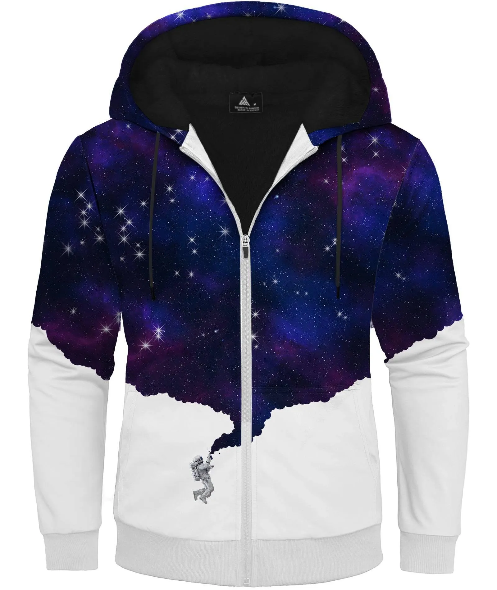 Men's Starry Sky Printed Zip-Up Fleece Hoodie-ZPK000265