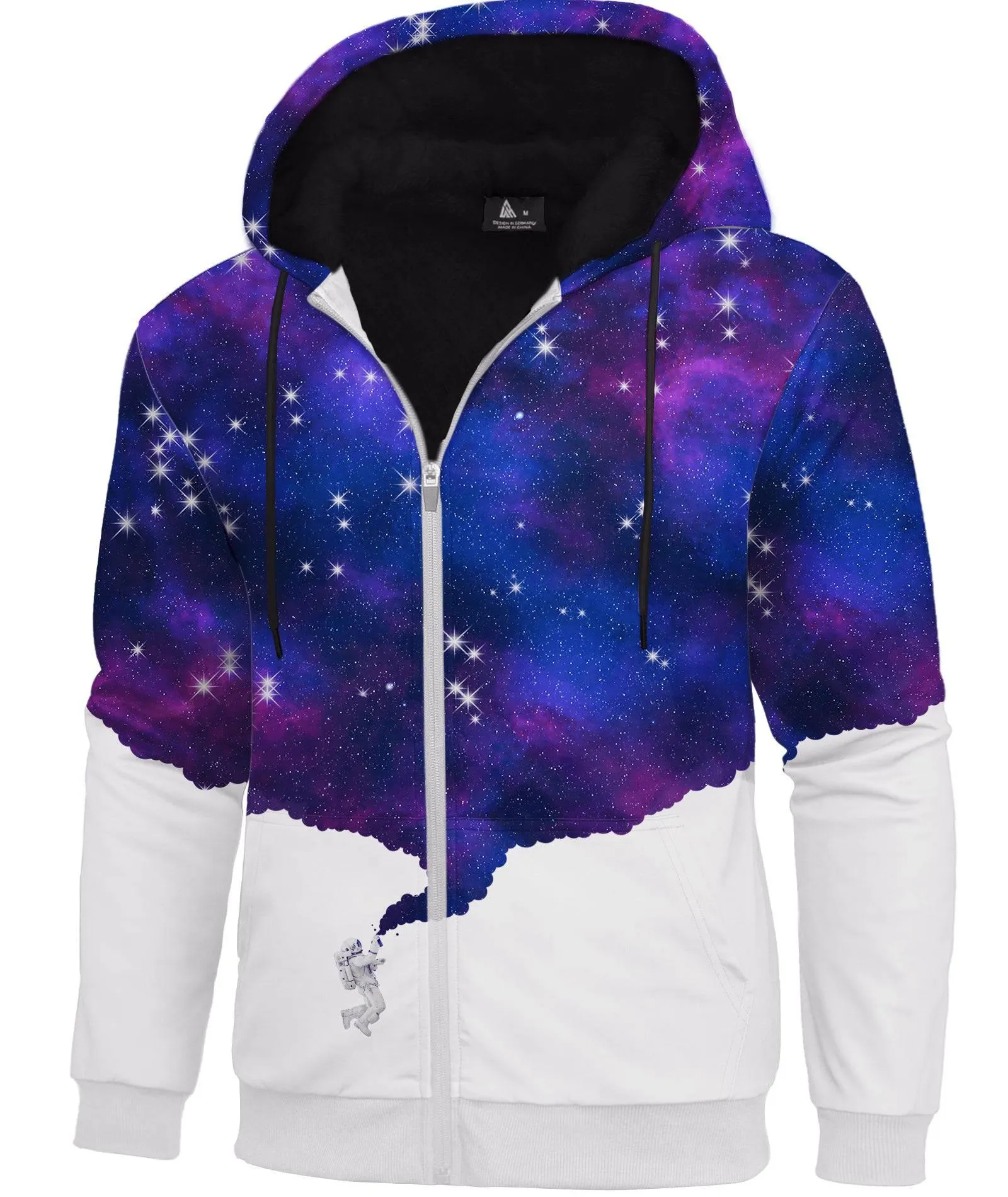 Men's Starry Sky Printed Zip-Up Fleece Hoodie-ZPK000265