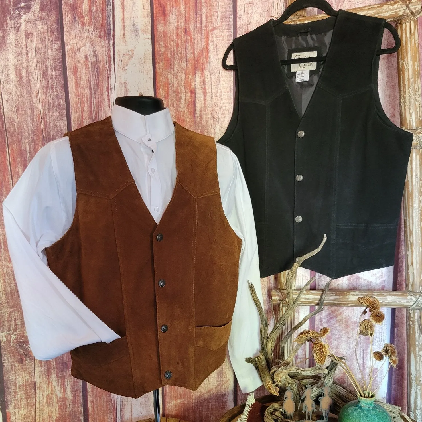 Men’s Suede Leather Vest by Cripple Creek ML30 61