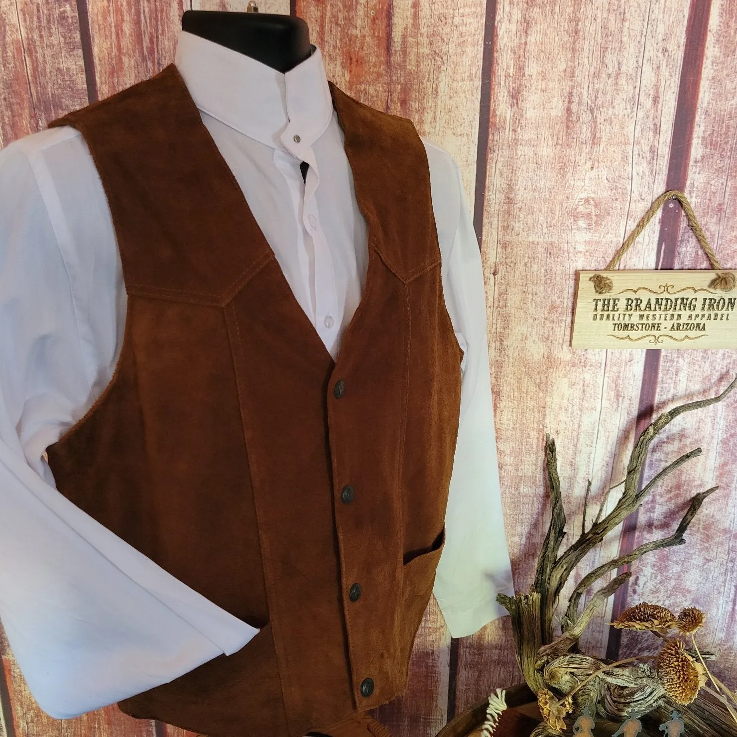 Men’s Suede Leather Vest by Cripple Creek ML30 61