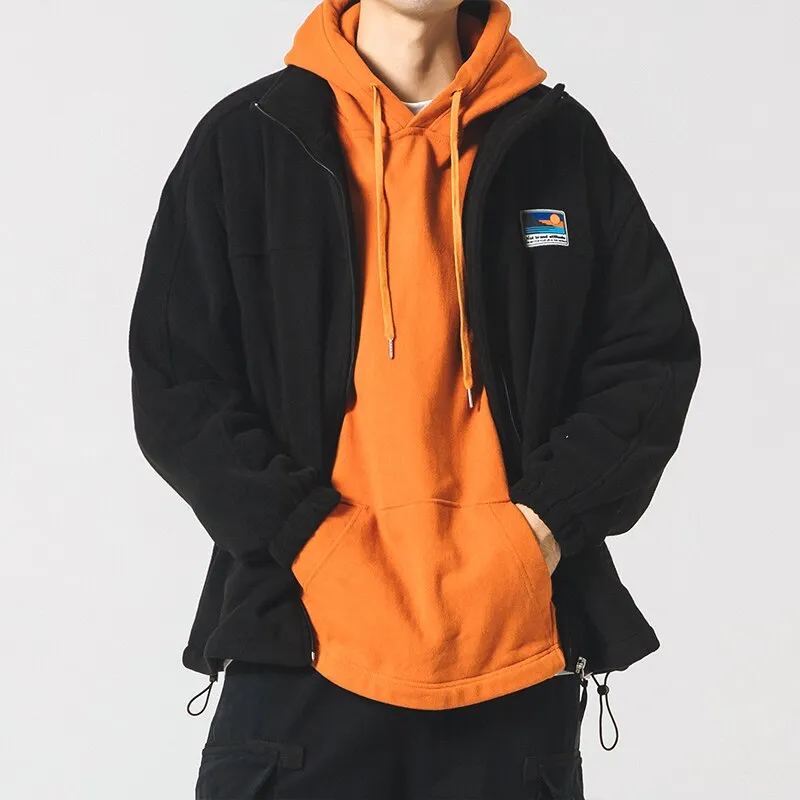 Men's Winter Fleece Sweatshirt | Men's Streetwear Sweatshirt - Winter