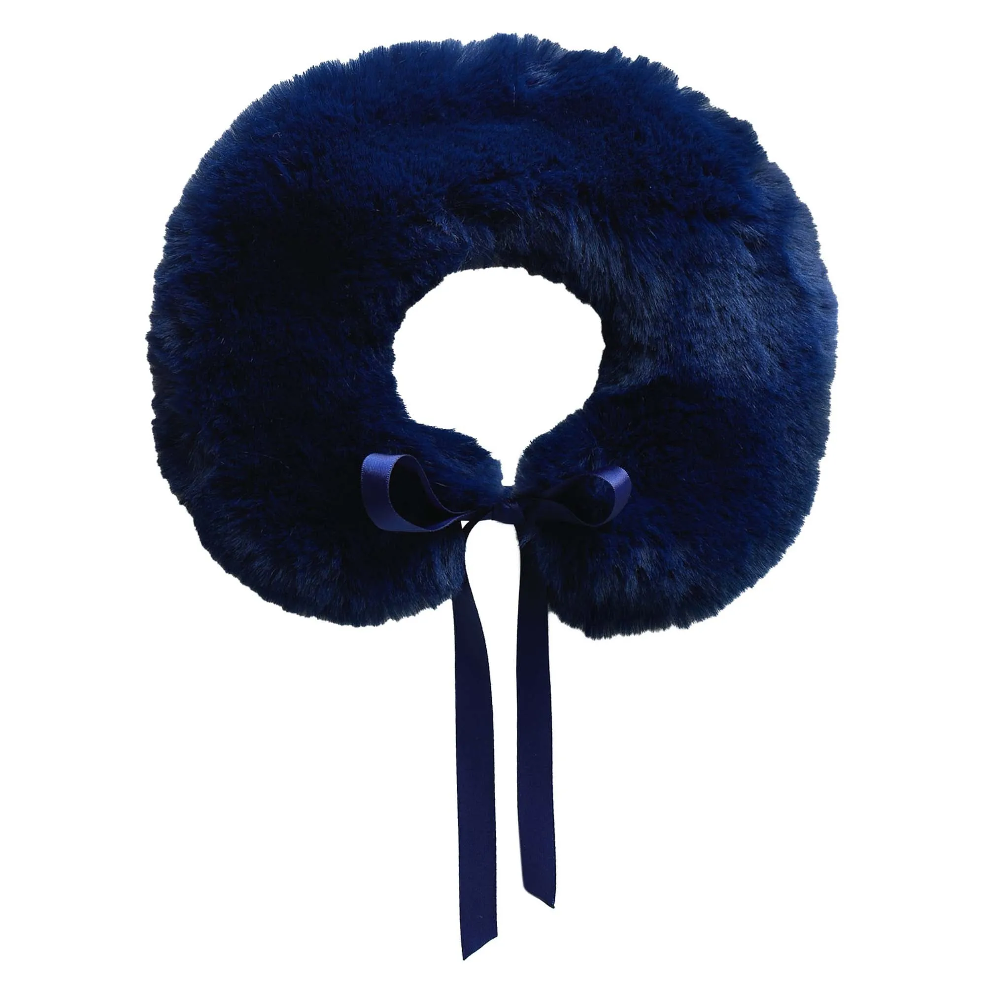 Navy Faux Fur Collar