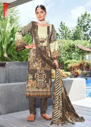 Pakistani Print Pashmina Winter Suit Dress Materials for Ladies