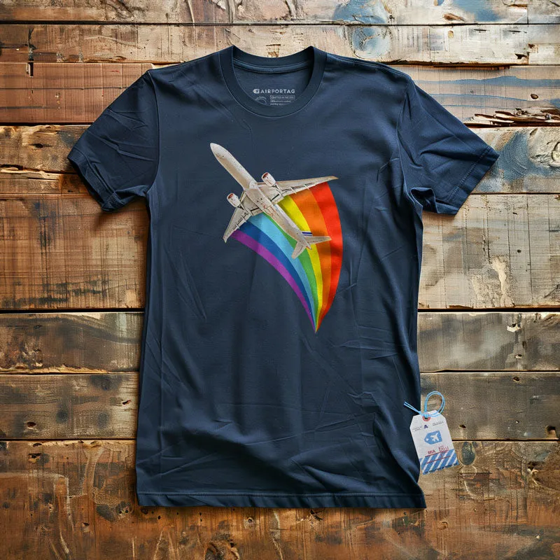 Plane Flying Rainbow - T-Shirt