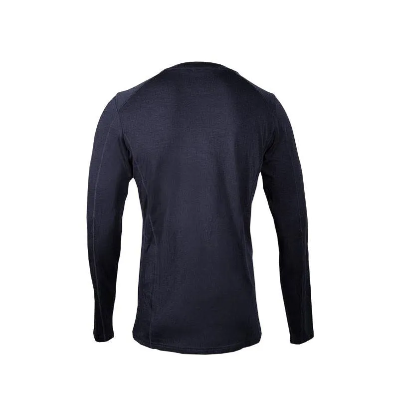 Point6 Men's Base Layer Long Sleeve Mid-weight Black Crew Neck Top