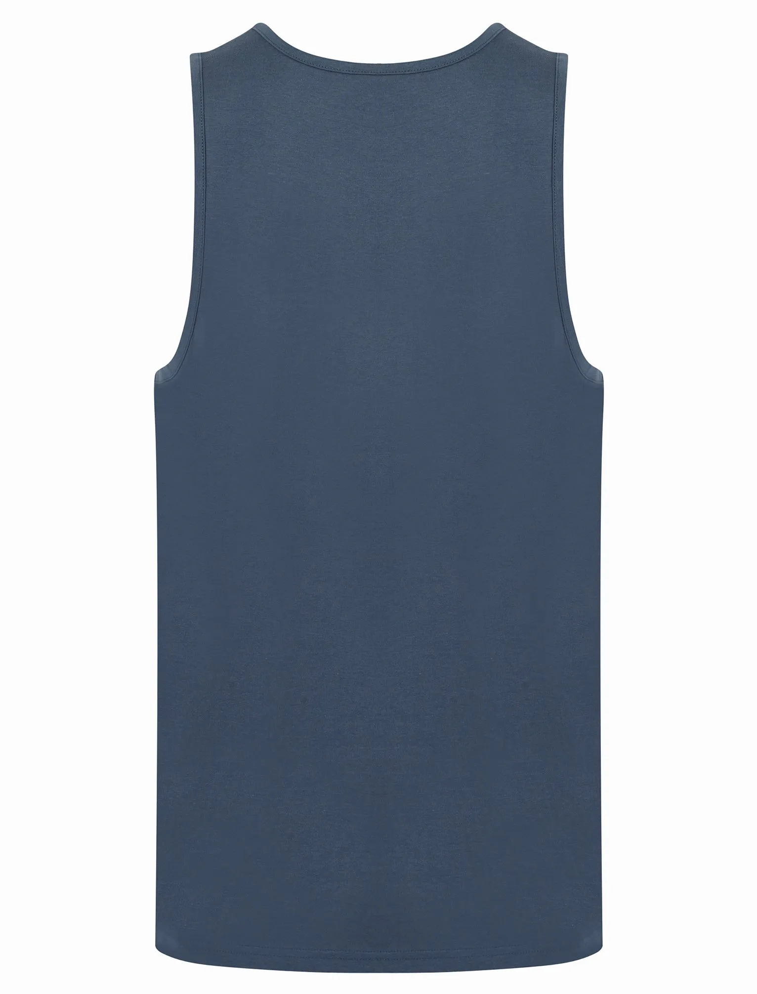 Riders Motif Print Cotton Vest Top in Vintage Indigo - South Shore