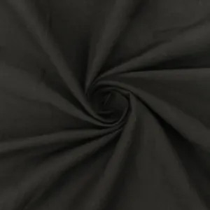 Soft Black Solid Stretch Voile Woven Fabric